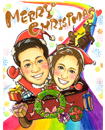 クリスマスの思い出を似顔絵に